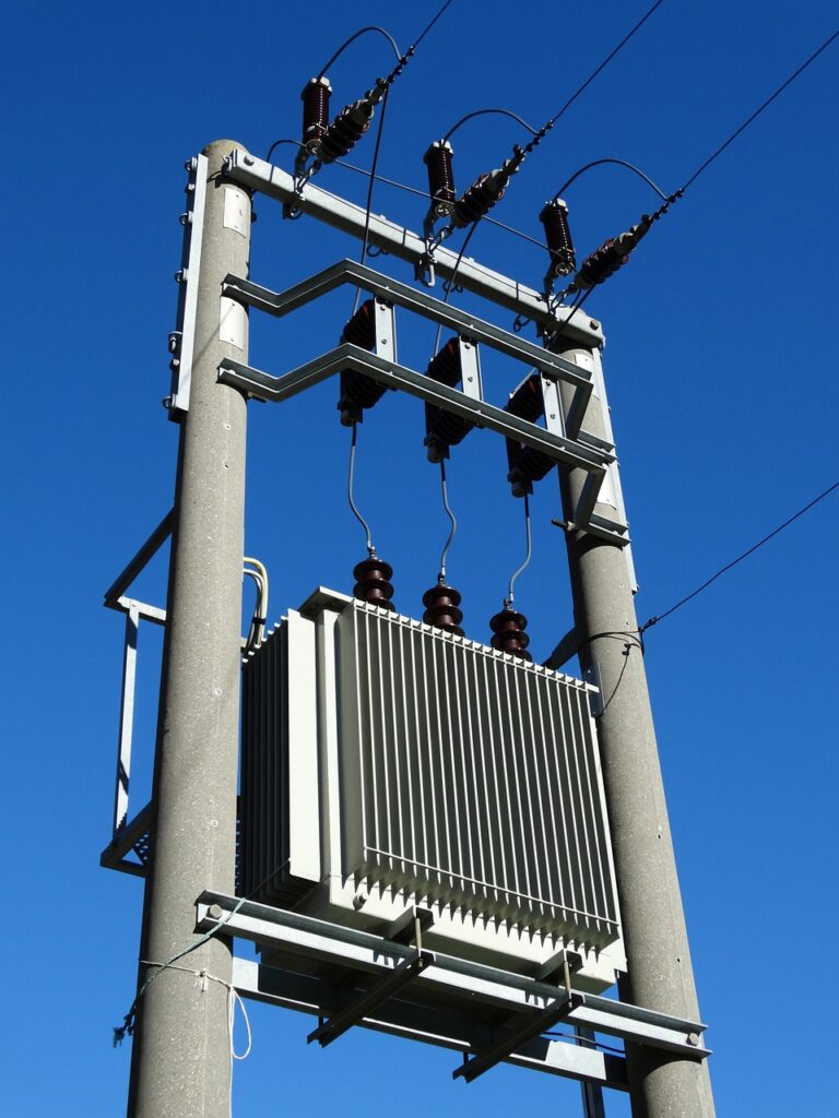 transformer, power station, power line